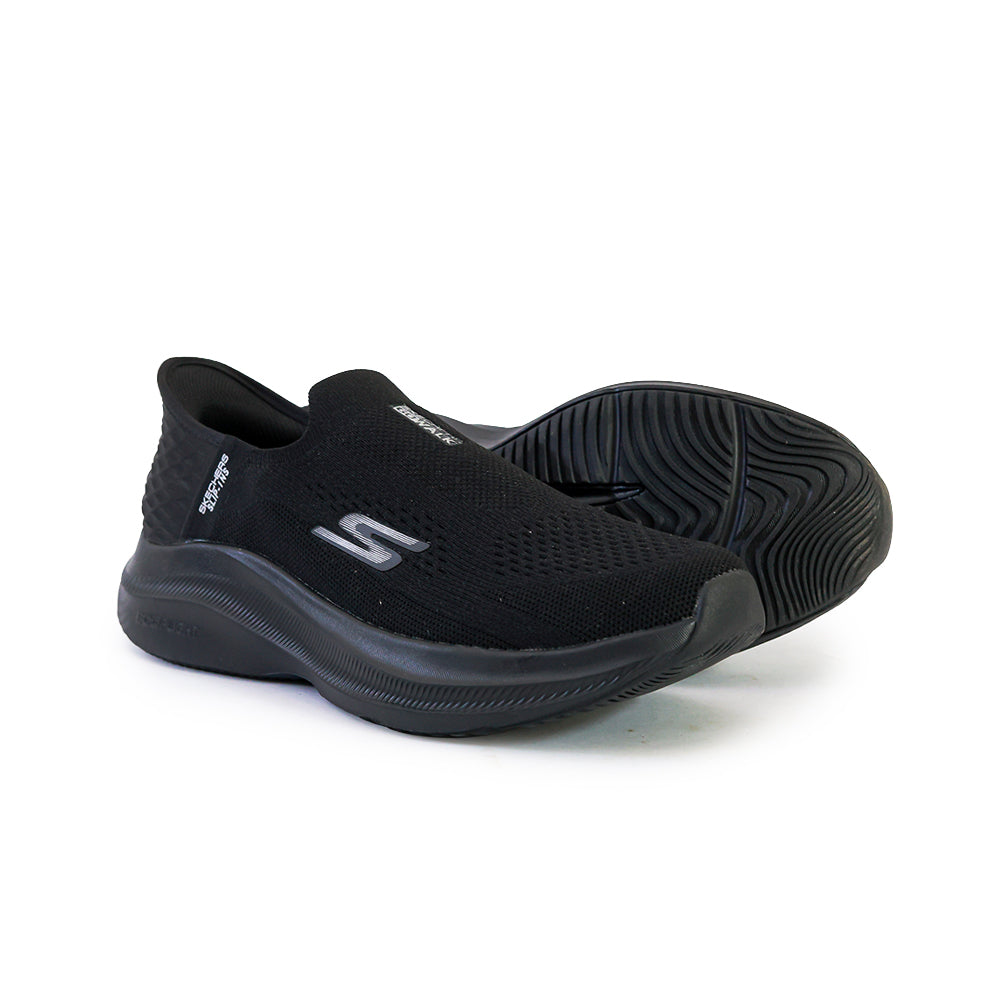 SKECHERS SLIP-INS BIG SIZE MIRROR ALL BLACK - 4392