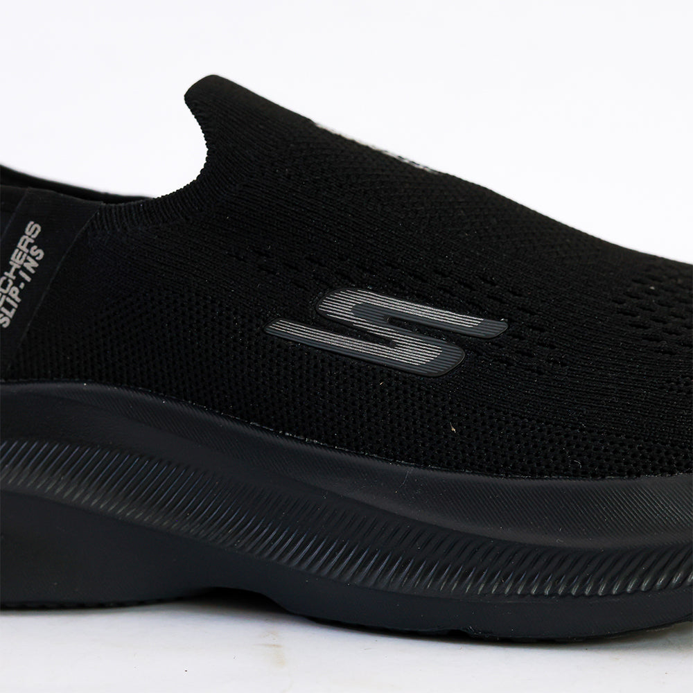 SKECHERS SLIP-INS BIG SIZE MIRROR ALL BLACK - 4392