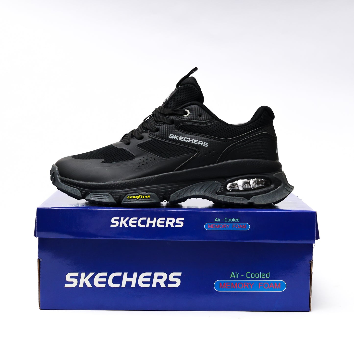 SKECHERS AIR SLEEK ENVOY MIRROR  ALL BLACK - 4359